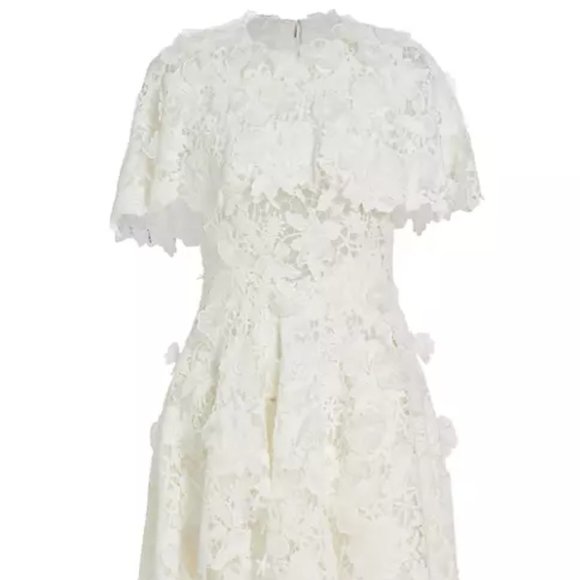 NWT Jason Wu Collection Floral Guipure Lace Cape Minidress in white size 2 #1128 - Picture 2 of 13